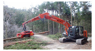 高性能林業機械による造材